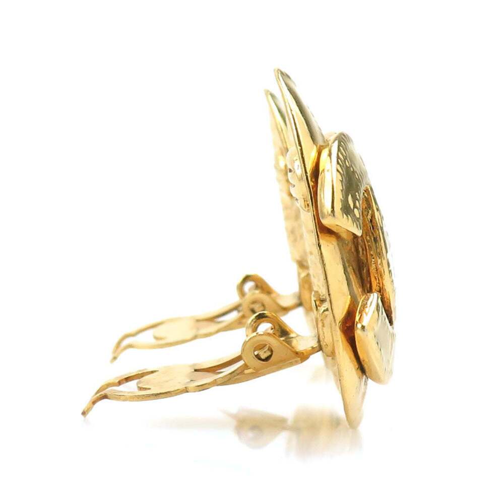 CHANEL Authentic Gold Logo Earrings - Picture 2 of 5